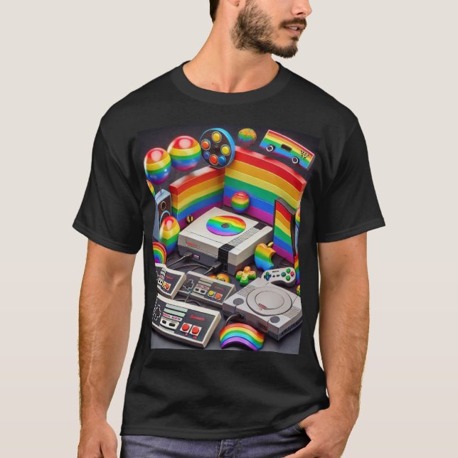 Retro-Videospiel-T - Shirt (Vorderseite)