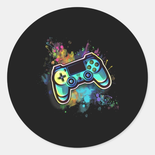 Retro-Videospielcontroller für Männer1 Runder Aufkleber (Vorderseite)