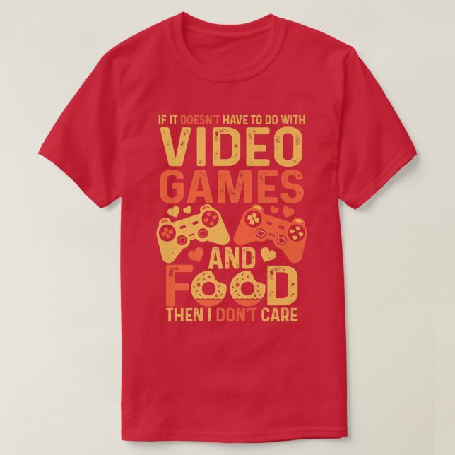 Retro-Videospiele und Lebensmittel, oder ich mag V T-Shirt (Design vorne)