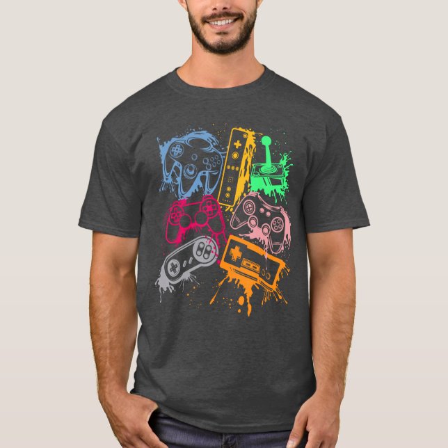 Retro-Videospielkonsolen-Controller 80er 90er Arca T-Shirt (Vorderseite)