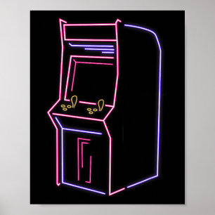 Retro-Videospielmaschine Vintage 80er 90er  Poster