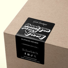 Retro Vielen Dank für den Kauf Groovy Black & Whit