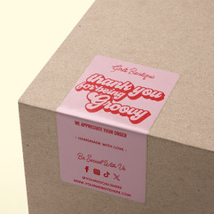 Retro Vielen Dank für Ihren Einkauf Groovy Pink & 