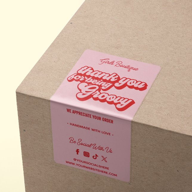 Retro Vielen Dank für Ihren Einkauf Groovy Pink &  (Von Creator hochgeladen)