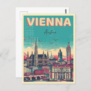 Retro Vienna City Austria Skyline-Geschenke Postkarte