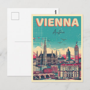 Retro Vienna City Austria Skyline-Geschenke Postkarte