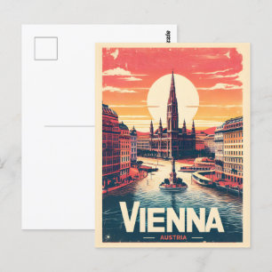 Retro Vienna city austrifts Postkarte