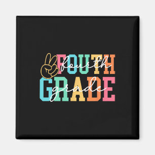 Retro Vierte Klasse Preppy Zurück zur Schule Lehre Magnet
