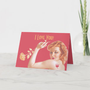 Retro Vierzigerjahre Liebe Feiertagskarte