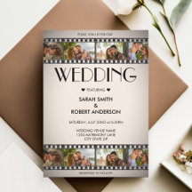 Retro Vignette Foto Collage Film Strip Hochzeit