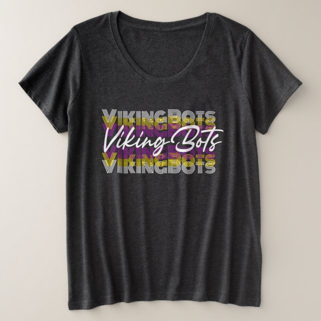 Retro VikingBots- Plus Size Clothing Große Größe T-Shirt (Design vorne)