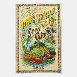 Retro viktorianische Ära 1875 Saatgutkatalog-Cover Geschirrtuch