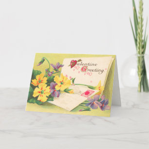 Retro Viktorianische Valentintagskarte Feiertagskarte