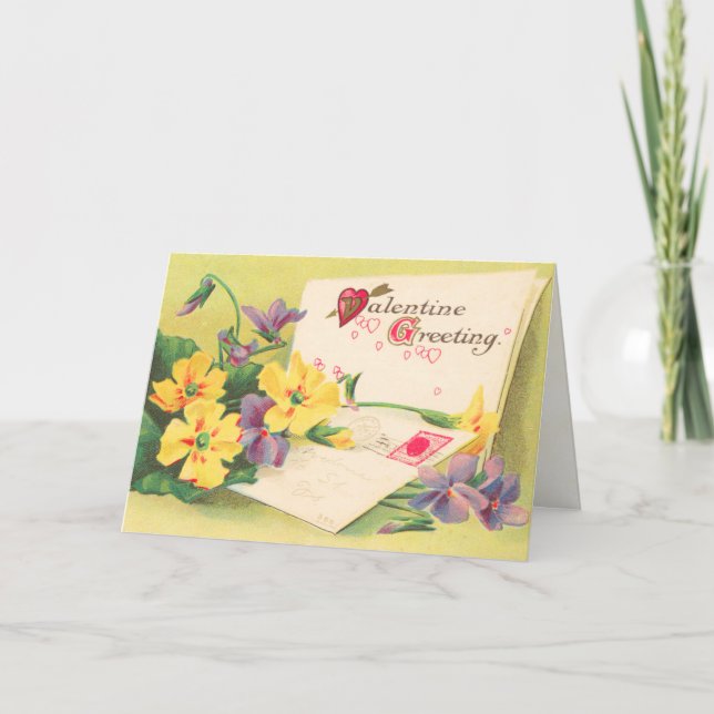 Retro Viktorianische Valentintagskarte Feiertagskarte (Vorderseite)