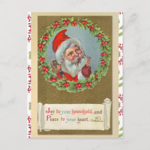 Retro viktorianischer Weihnachtsmann Postkarte
