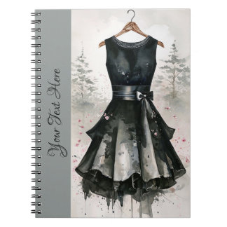 Retro-viktorianisches Cocktail-Kleid Little Black Notizblock
