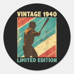 Retro Vintag 1940 Baseball Lover Limited Edition Runder Aufkleber
