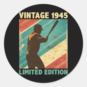 Retro Vintag 1945 Baseball Lover Limited Edition Runder Aufkleber