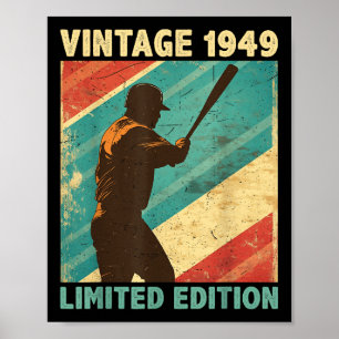 Retro Vintag 1949 Baseball Lover Limited Edition Poster