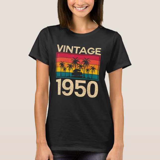 Retro Vintag 1950 Geburtstag T-Shirt (Vorderseite)