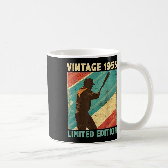 Retro Vintag 1955 Baseball Lover Limited Edition Kaffeetasse (Rechts)