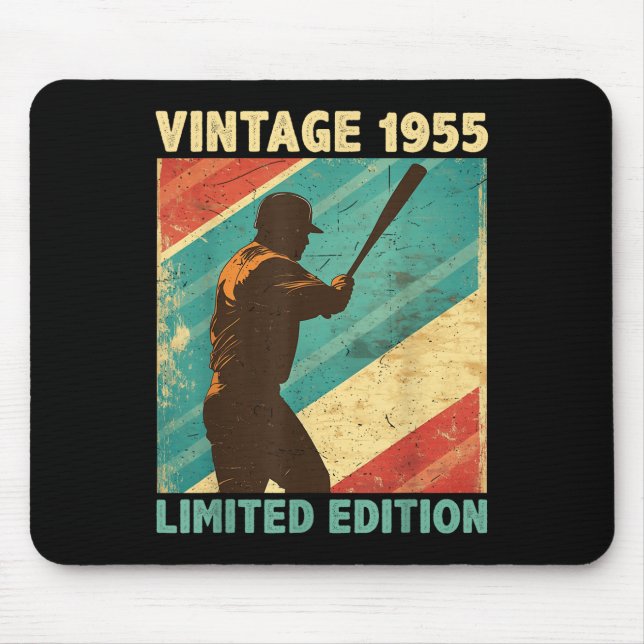 Retro Vintag 1955 Baseball Lover Limited Edition Mousepad (Vorne)