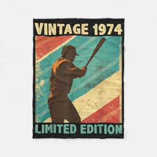 Retro Vintag 1974 Baseball Lover Limited Edition Fleecedecke