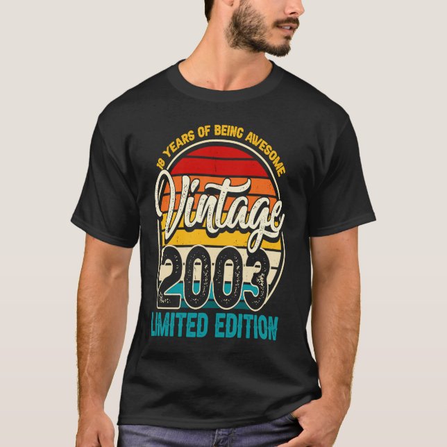 Retro Vintag 2003 18. Geburtstag T-Shirt (Vorderseite)