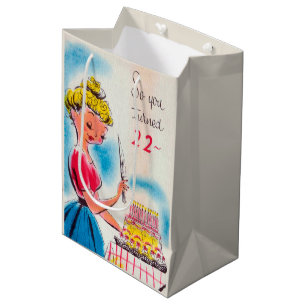Retro Vintag 22. Geburtstag Mittlere Geschenktüte