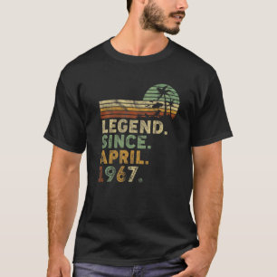 Retro Vintag 55 Jahre April Geborene Legende seit T-Shirt