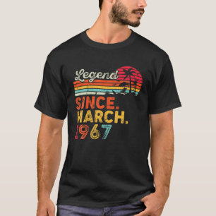 Retro Vintag 55 Jahre März Geboren Legende seit 19 T-Shirt