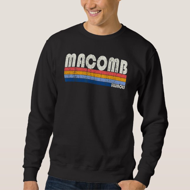Retro Vintag 70er 80er Style Macomb Illinois Sweatshirt (Vorderseite)