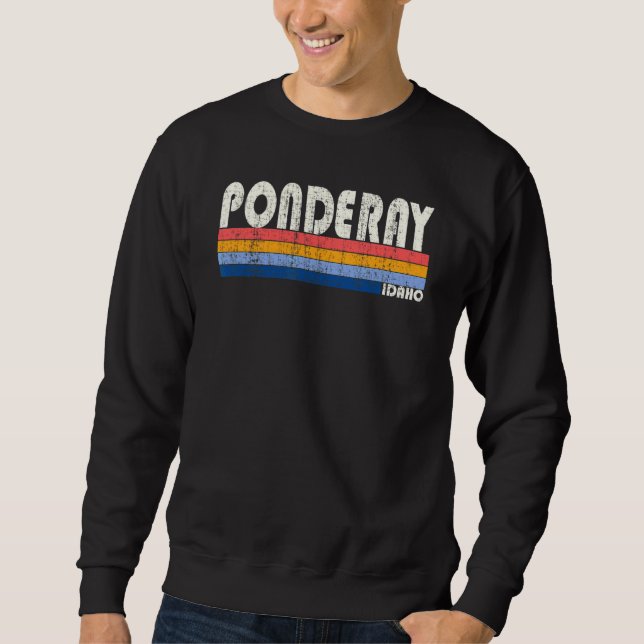 Retro Vintag 70er 80er Style Ponderay Id Sweatshirt (Vorderseite)