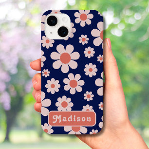 Retro Vintag 70er Daisy Pattern Groovy Name Case-Mate iPhone 14 Hülle
