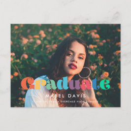 Retro Vintag 70er Foto Abschluss 2025 Postkarte