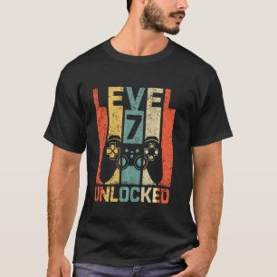 Retro Vintag 7. Geburtstagsspiel Stufe 7 Unabgesch T-Shirt