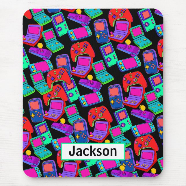 Retro Vintag 80er Jahre Gamer Design Mousepad (Vorne)