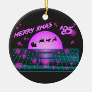 Retro Vintag 80er Weihnachts-Weihnachtsmann Keramik Ornament