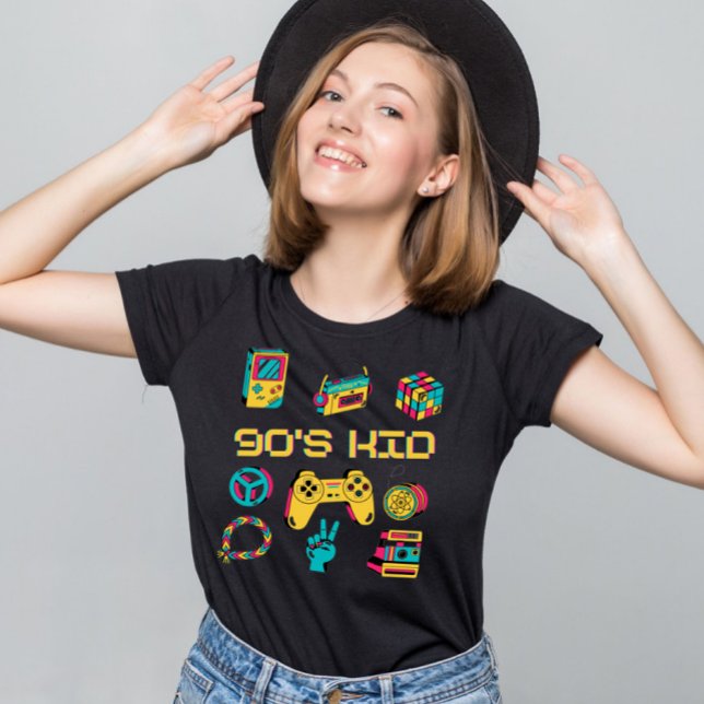 Retro Vintag 90er KID Nostalgie Grafik T-Shirt (Von Creator hochgeladen)