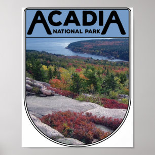 Retro Vintag Acadia Nationalpark Insel Maine Poster