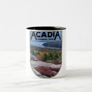 Retro Vintag Acadia Nationalpark Insel Maine Zweifarbige Tasse