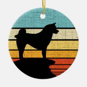 Retro Vintag Akita Dog Welpenbesitzer Lover Mama V Keramik Ornament