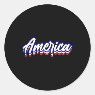Retro Vintag America USA Flaggen Gedenktag Veteran Runder Aufkleber