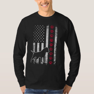 Retro Vintag American Flag American Bulldog 4th O T-Shirt