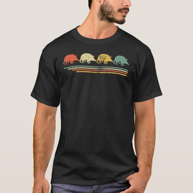 Retro Vintag Armadillo Tiertag T-Shirt (Vorderseite)