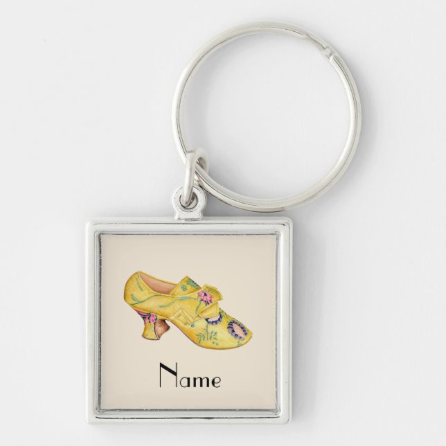 Retro Vintag Art Deco Gelbe Schuhe Schlüsselanhäng Schlüsselanhänger (Vorne)