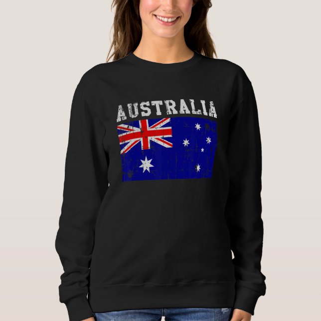 Retro Vintag Australia Flag Australian Roots Sweatshirt (Vorderseite)