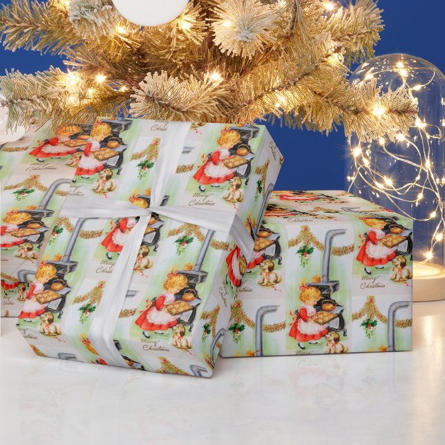 Retro Vintag Backgirl Party Geschenkpapier (Feiertage)