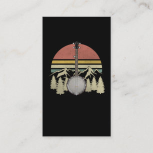 Retro Vintag Banjo Bluegrass Mountain Musiker Visitenkarte