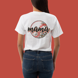 Retro Vintag Baseball Mama, Vorderseite des Fotos T-Shirt